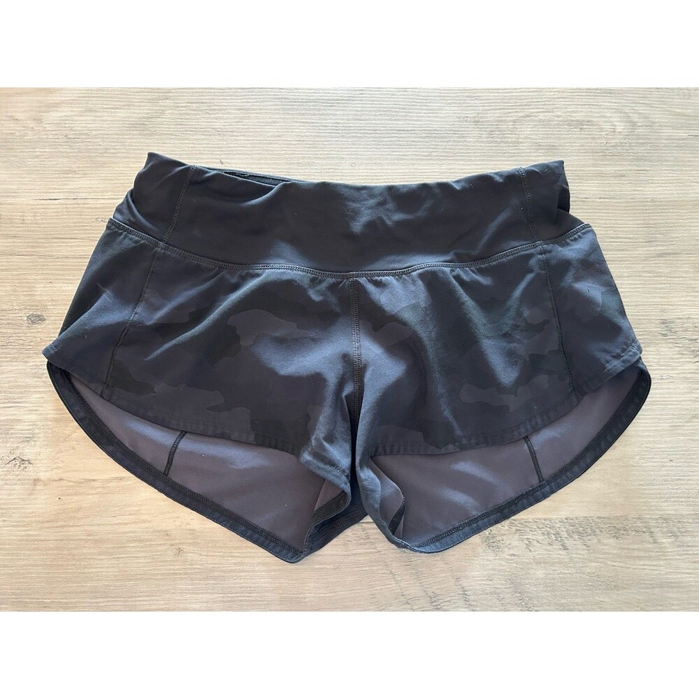 Lululemon Run Speed Shorts Black Camo Size 2